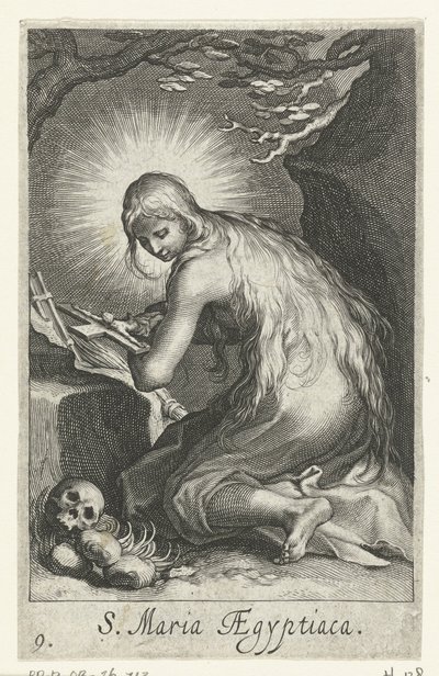 Heilige Maria von Ägypten als Einsiedlerin (Serie: Kluizenaressen, Sacra Eremus Ascetriarum) von Boëtius Adamsz. Bolswert