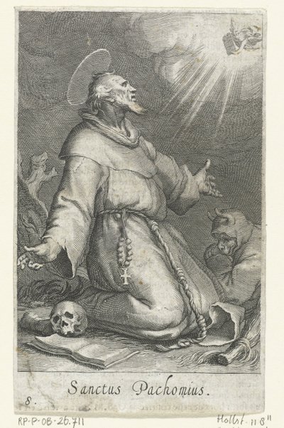 Heiliger Pachomius der Ältere als Einsiedler von Boëtius Adamsz. Bolswert