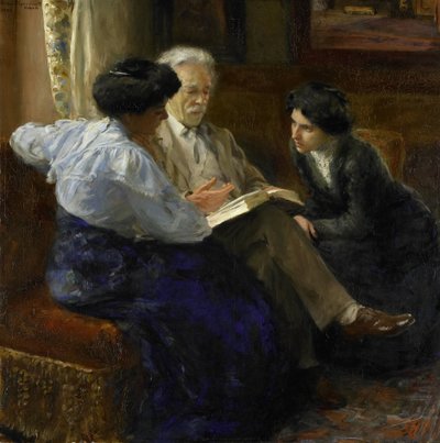 Alphons Marie Antoine Joseph Grandmont, der zweite Ehemann der Künstlerin, unterrichtet zwei italienische Mädchen von Bramine Hubrecht