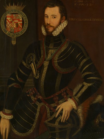 Porträt von Walter Devereux 1539-1576, Erster Earl of Essex, datiert 1572 von British Painter.