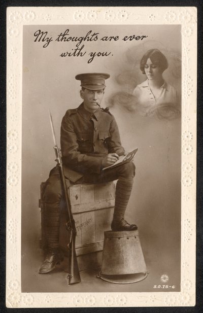 Vereinigtes Königreich: Eine sentimentale Postkarte, produziert von der Cairo Postcard Trust, Kairo, Ägypten, während des Ersten Weltkriegs von British Photographer