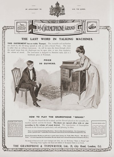Werbung für die Gramophone Company von British School