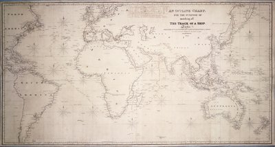Eine Umrisskarte zum Markieren der Route eines Schiffes von British School