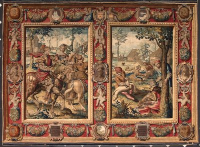 Monat Mai und Juni: Jagen und Schafe scheren. Wandteppich aus den Manufakturen von Mortlake. 17. Jahrhundert Genua, Musei di Strada Nuova von British School