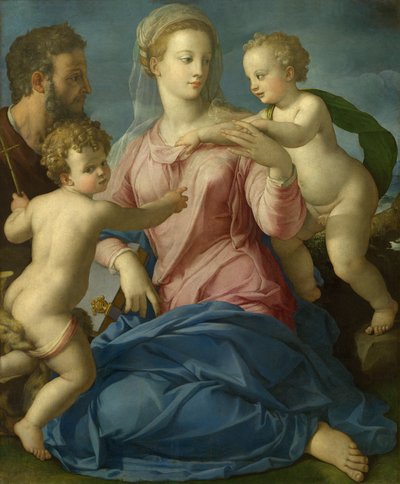 Die Heilige Familie mit dem kleinen Johannes dem Täufer (Madonna Stroganoff) von Bronzino
