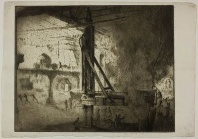 Chicago - Bessemer-Konverter, Illinois Steel Co. von Bror Julius Olsson Nordfeldt