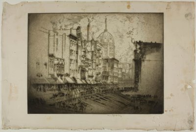 Chicago - Clark Street, Ecke Harrison Street von Bror Julius Olsson Nordfeldt