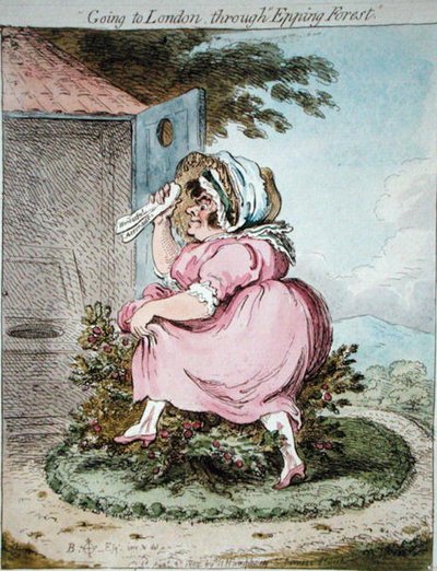 Auf dem Weg nach London durch den Epping Forest, geätzt von James Gillray (1757-1815), veröffentlicht von Hannah Humphrey im Jahr 1802 von Brownlow (after) North