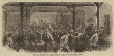 Die Marseillaise-Halle, Belleville, Paris, bei Rocheforts Verhaftung von Burn Smeeton