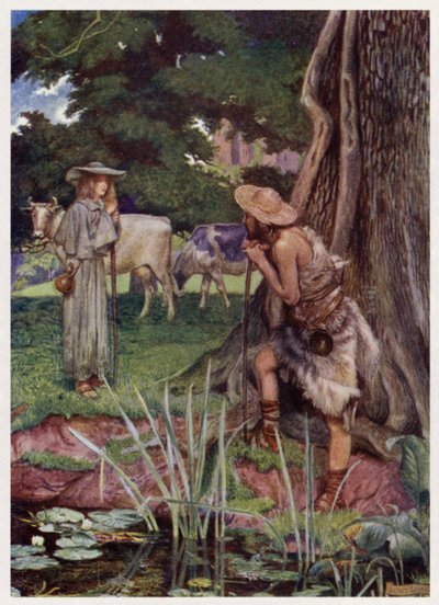 "Nach der Stadt Walsingham / Der Weg ist schwer zu gehen" von Byam (after) Shaw