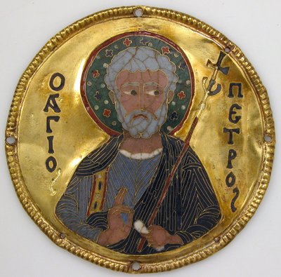 Medallion mit dem Heiligen Petrus von einem Ikonenrahmen, ca. 1100 von Byzantine