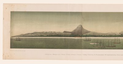 Ansicht der Küste von Groß-Atjeh mit der Flotte der Ersten Atjeh-Expedition von C.A. Whitten