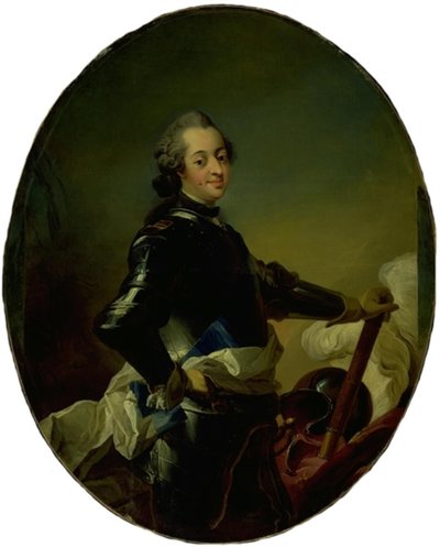 Porträt von Frederik V. in Rüstung von C.G. Pilo
