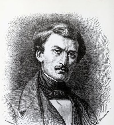 Porträt von Paul-Emile Botta (1802-1870), italienisch-französischer Archäologe, Gravur Frankreich von J.B. and Brown J. Rowbotham