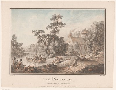 Landschaft mit Hirten und Fischern von C.L. Jubier