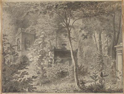 Molières Grab im Jardin Elysée des Petits Augustins, Paris, 10. Juni (1811) von Christoffer Wilhelm Eckersberg