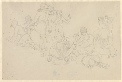 Moses lässt das Rote Meer zurücktreten und die Armee des Pharao überfluten - Studie zu Israeliten nach der Wanderung durch das Rote Meer von Christoffer Wilhelm Eckersberg
