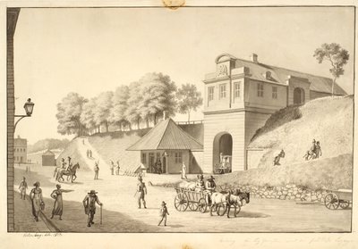 Aussicht entlang des Walls in Richtung Nørreport, von innen gesehen von Christoffer Wilhelm Eckersberg