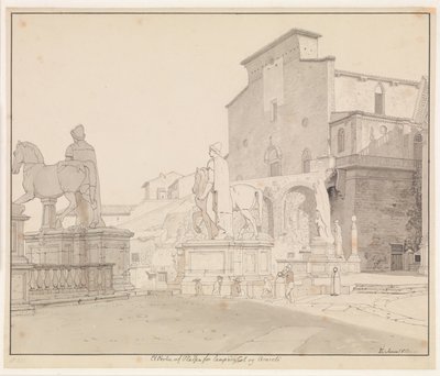 Ansicht des Kapitols und Santa Maria in Aracoeli, Rom von Christoffer Wilhelm Eckersberg