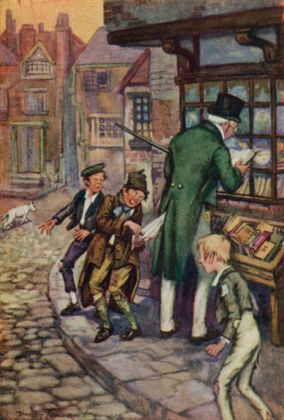 Illustration für Oliver Twist von Charles Dickens (Farblithografie) von C. Dudley (after) Tennant