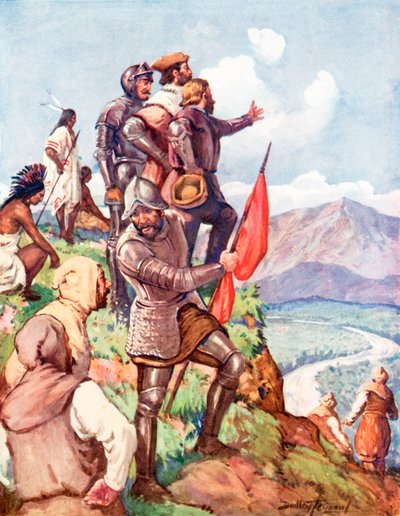 Jacques Cartier beansprucht Kanada für Frankreich von C. Dudley Tennant