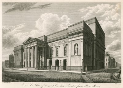 Außenansicht des Covent Garden Theaters, London, von Bow Street von C. John Mayle Whichelo