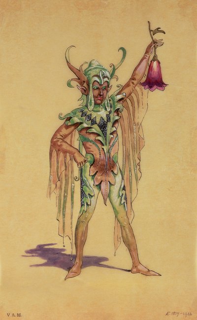 Robin Goodfellow, der Puck, Kostümentwurf für Ein Sommernachtstraum, inszeniert von R. Courtneidge im Princes Theatre, Manchester von C. Wilhelm