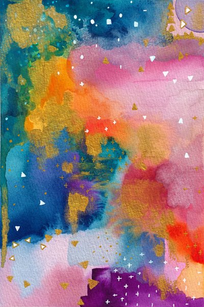 Lebhaftes Gold Abstrakt von Camille Contini