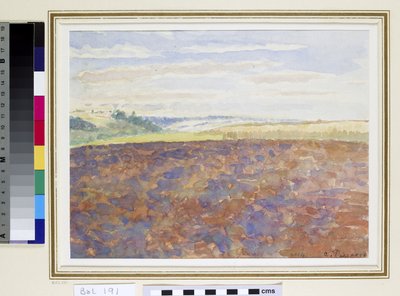 Studie einer Landschaft mit gepflügtem Feld, Eragny-sur-Epte, ca. 1887-89 von Camille Jacob Pissarro