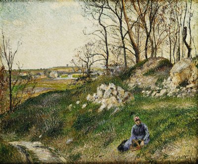 Die Kohlpflücker, Pontoise; Les Carrieres du Chou, Pontoise, 1882 von Camille Jacob Pissarro