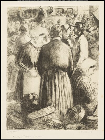 Der Markt in Pontoise, ca. 1895 von Camille Jacob Pissarro