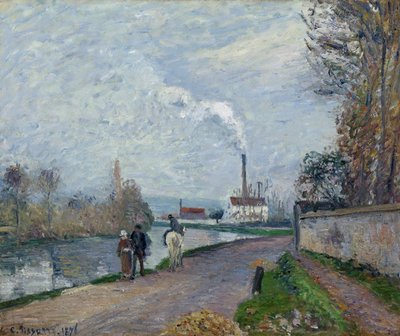 Die Oise bei Pontoise bei grauem Wetter, 1876 von Camille Jacob Pissarro