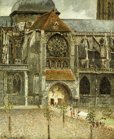 Das Portal der Kirche Saint-Jacques in Dieppe von Camille Jacob Pissarro