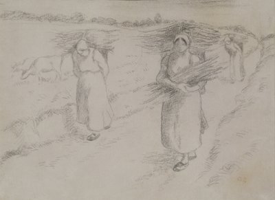 Die Zweigsammler, ca. 1896 von Camille Jacob Pissarro