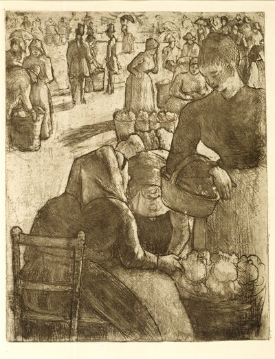Gemüsemarkt in Pontoise, 1891 von Camille Jacob Pissarro