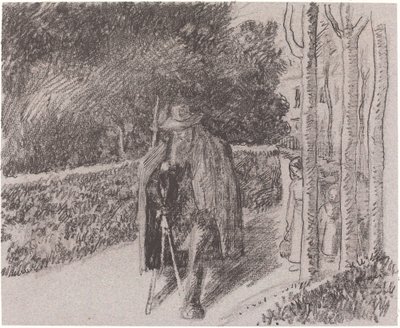 Bettler mit Krücke Mendiant à la béquille, 1897 von Camille Pissarro