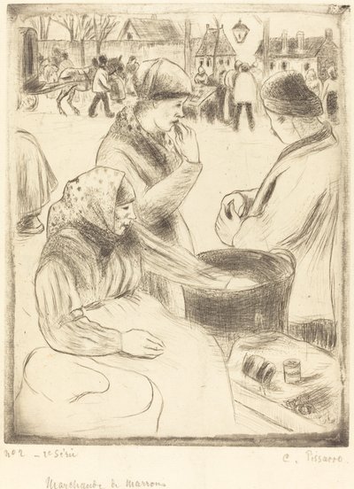 Kastanienverkäufer von Camille Pissarro