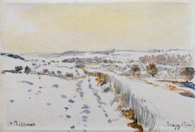 Eragny im Schnee von Camille Pissarro