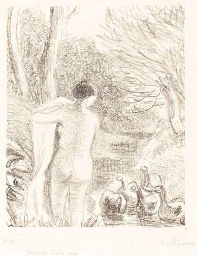 Nacktes Gänsemädchen, ca. 1897 von Camille Pissarro