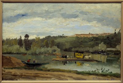Le bac à la Varenne Saint Hilaire von Camille Jacob Pissarro