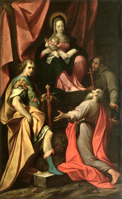 Madonna mit Kind, dem Heiligen Vitalis, dem Heiligen Hieronymus und dem Heiligen Franziskus von Camillo Procaccini