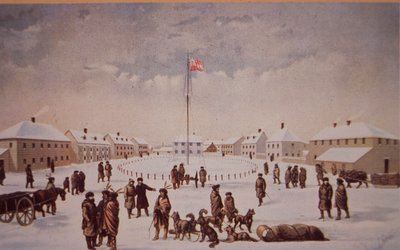 Riels Rebellion in Kanada, Fort Garry von Riel 1869 erobert, späte 19. Jahrhundert von Canadian School