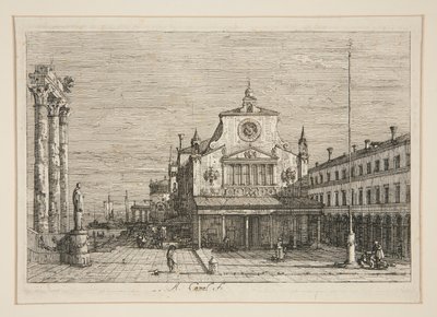 Imaginäre Ansicht von S. Giacomo di Rialto, aus der Serie Vedute (Ansichten) von Canaletto (Giovanni Antonio Canal)