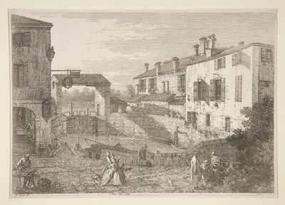 Le Porte del Dolo (Die Schleusen von Dolo), aus der Serie Vedute (Ansichten) von Canaletto (Giovanni Antonio Canal)