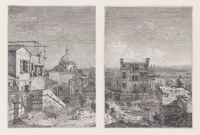 Das Haus mit dem Peristyl, aus der Serie Vedute (Ansichten) von Canaletto (Giovanni Antonio Canal)