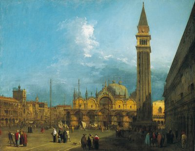 Canaletto - Markusplatz, Blick nach Osten zur Basilika und dem Campanile um 1723-4 von Canaletto