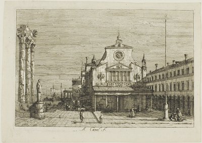 Imaginäre Ansicht von S. Giacomo di Rialto, aus Vedute von Canaletto