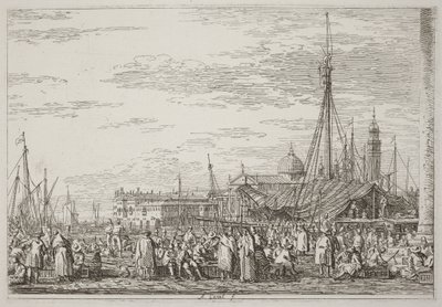 Der Markt am Molo [oben links] von Canaletto
