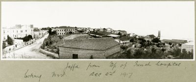 Jaffa vom Dach des französischen Krankenhauses nach Westen blickend, 2. Dezember 1917 von Capt. Arthur Rhodes