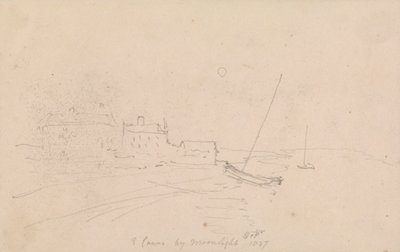 East Cowes bei Mondschein, September 1827 von Capt. Thomas Hastings